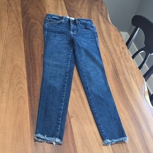 We The Free Blue Ankle Cropped Jeans with Casual Rolled Hems